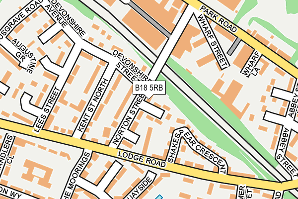 B18 5RB map - OS OpenMap – Local (Ordnance Survey)