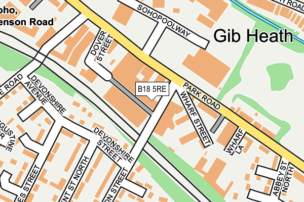 B18 5RE map - OS OpenMap – Local (Ordnance Survey)