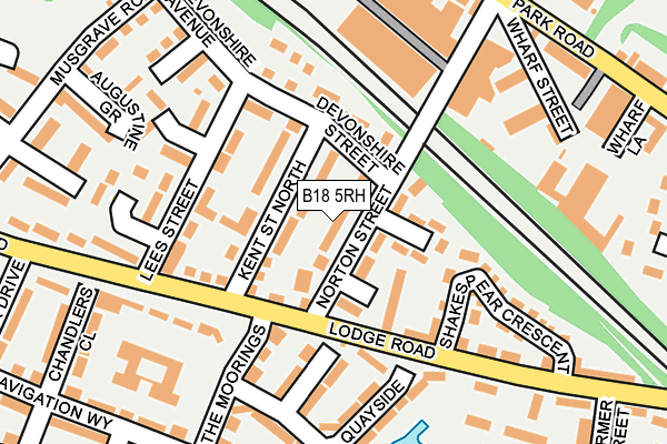 B18 5RH map - OS OpenMap – Local (Ordnance Survey)
