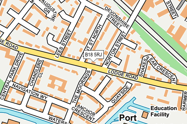 B18 5RJ map - OS OpenMap – Local (Ordnance Survey)