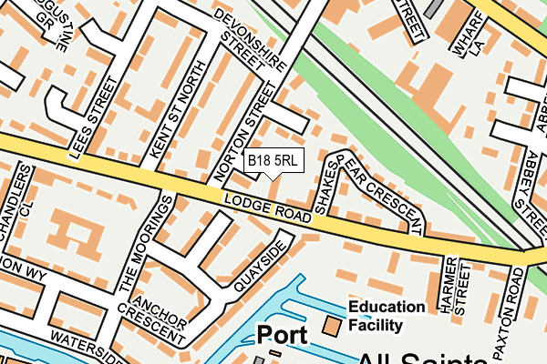 B18 5RL map - OS OpenMap – Local (Ordnance Survey)