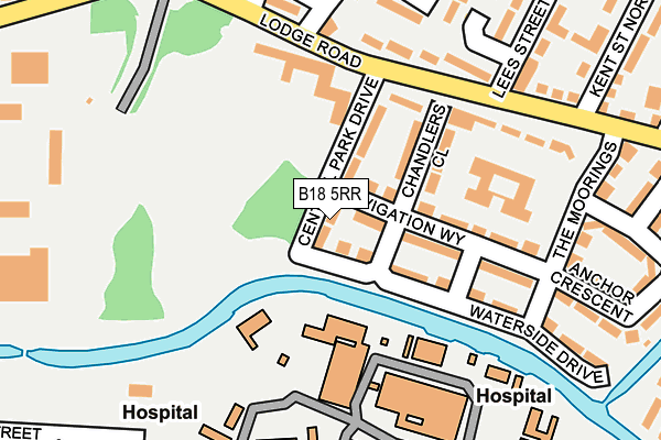 B18 5RR map - OS OpenMap – Local (Ordnance Survey)