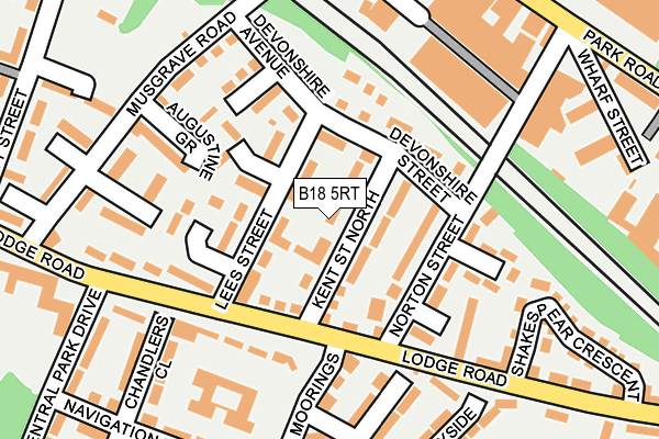 B18 5RT map - OS OpenMap – Local (Ordnance Survey)