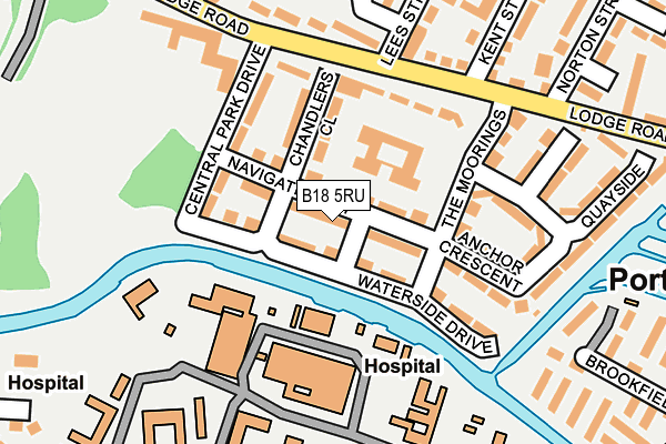 B18 5RU map - OS OpenMap – Local (Ordnance Survey)