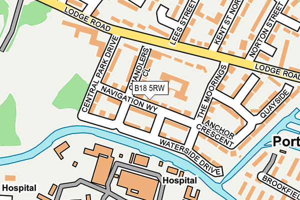 B18 5RW map - OS OpenMap – Local (Ordnance Survey)