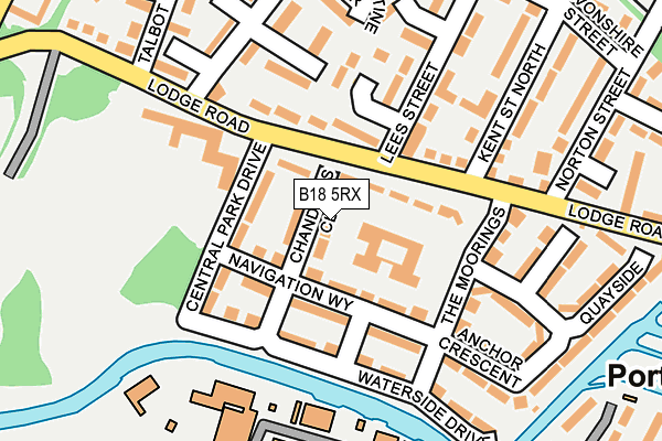 B18 5RX map - OS OpenMap – Local (Ordnance Survey)