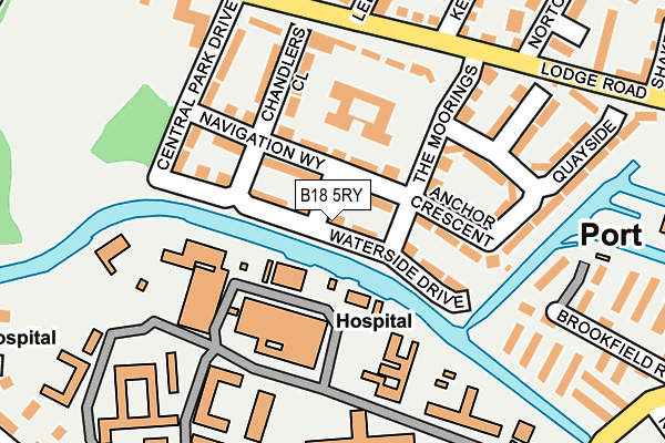 B18 5RY map - OS OpenMap – Local (Ordnance Survey)