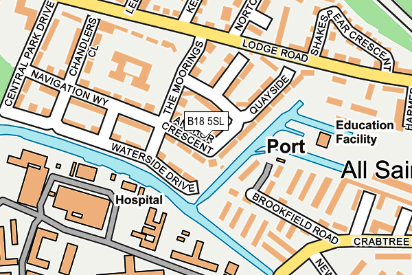 B18 5SL map - OS OpenMap – Local (Ordnance Survey)