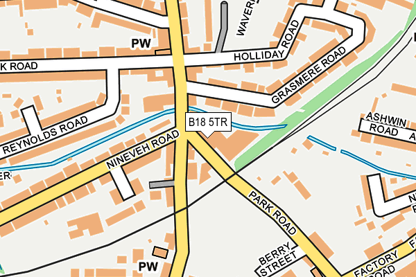B18 5TR map - OS OpenMap – Local (Ordnance Survey)