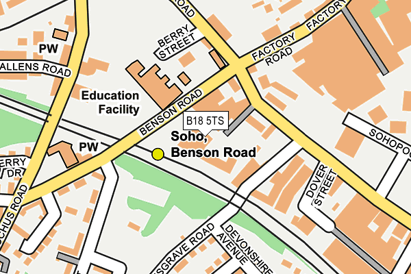 B18 5TS map - OS OpenMap – Local (Ordnance Survey)