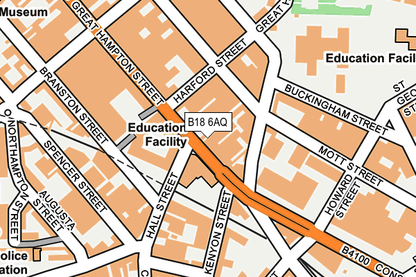 B18 6AQ map - OS OpenMap – Local (Ordnance Survey)