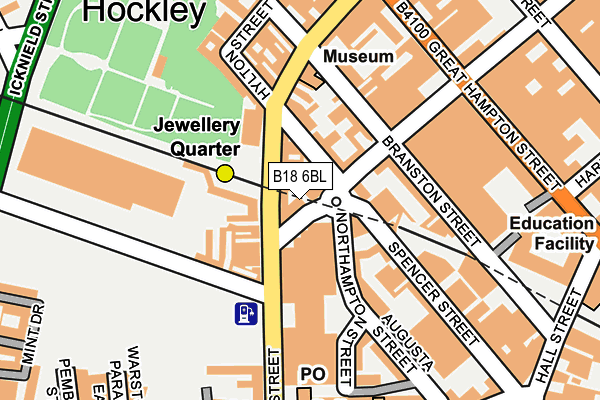 B18 6BL map - OS OpenMap – Local (Ordnance Survey)