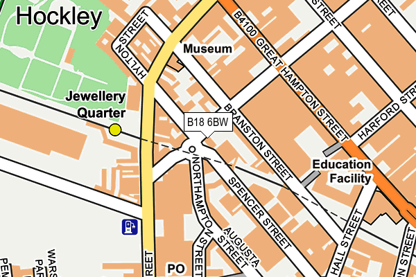 B18 6BW map - OS OpenMap – Local (Ordnance Survey)