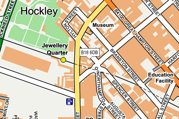 B18 6DB map - OS OpenMap – Local (Ordnance Survey)