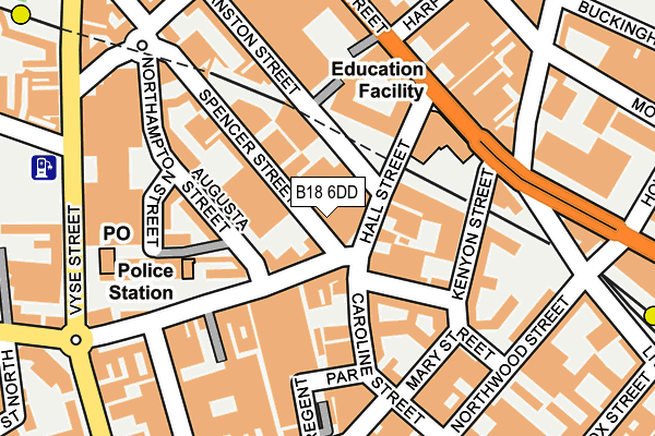 B18 6DD map - OS OpenMap – Local (Ordnance Survey)