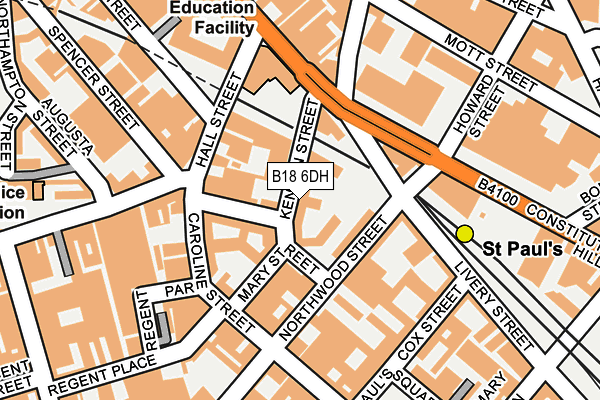 B18 6DH map - OS OpenMap – Local (Ordnance Survey)