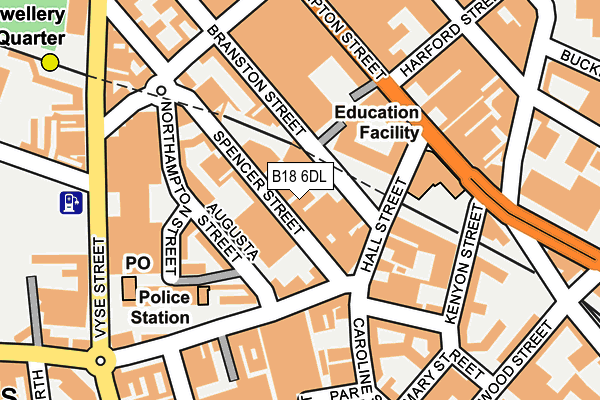 B18 6DL map - OS OpenMap – Local (Ordnance Survey)