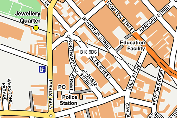 B18 6DS map - OS OpenMap – Local (Ordnance Survey)