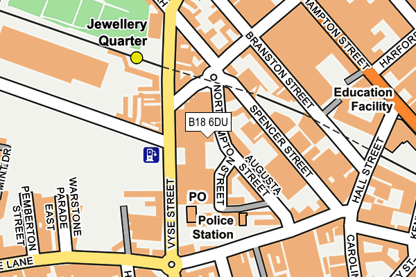 B18 6DU map - OS OpenMap – Local (Ordnance Survey)