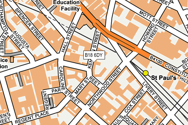 B18 6DY map - OS OpenMap – Local (Ordnance Survey)