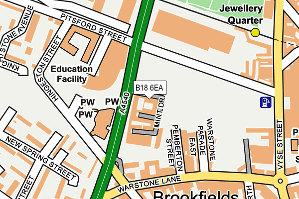 B18 6EA map - OS OpenMap – Local (Ordnance Survey)