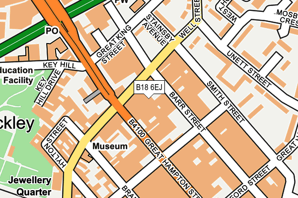 B18 6EJ map - OS OpenMap – Local (Ordnance Survey)