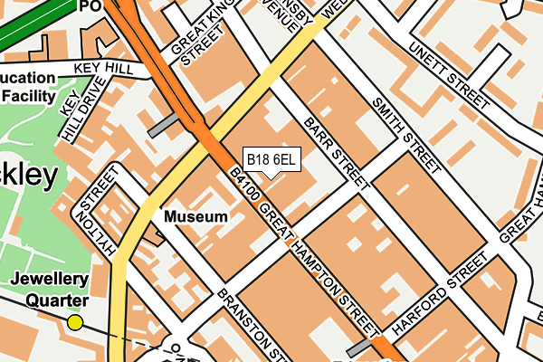 B18 6EL map - OS OpenMap – Local (Ordnance Survey)