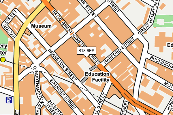B18 6ES map - OS OpenMap – Local (Ordnance Survey)