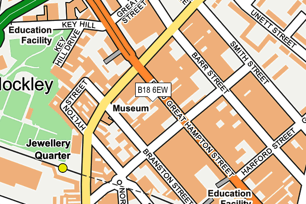 B18 6EW map - OS OpenMap – Local (Ordnance Survey)