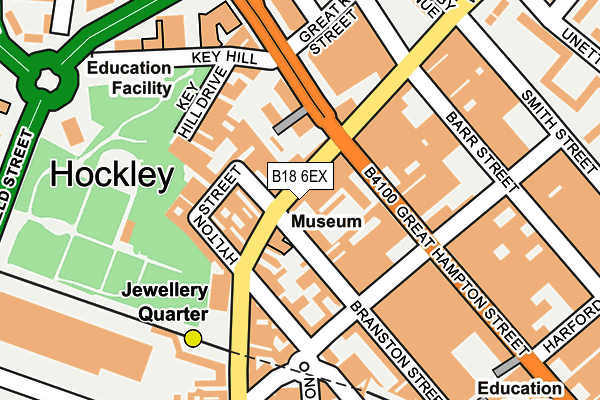 B18 6EX map - OS OpenMap – Local (Ordnance Survey)