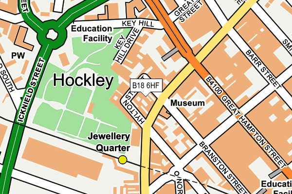 B18 6HF map - OS OpenMap – Local (Ordnance Survey)