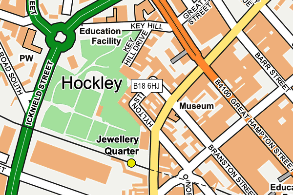 B18 6HJ map - OS OpenMap – Local (Ordnance Survey)