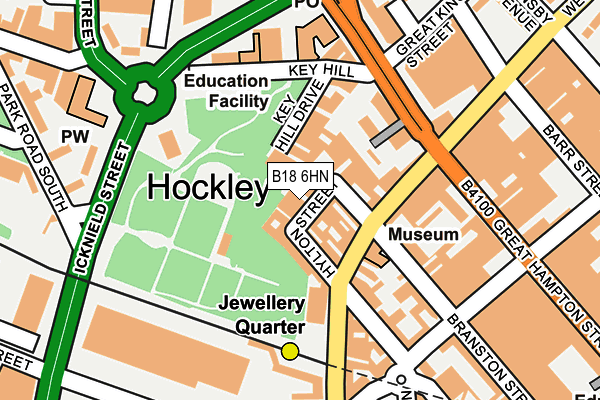 B18 6HN map - OS OpenMap – Local (Ordnance Survey)