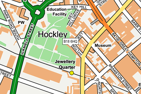 B18 6HQ map - OS OpenMap – Local (Ordnance Survey)