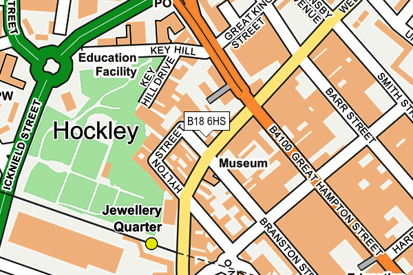 B18 6HS map - OS OpenMap – Local (Ordnance Survey)