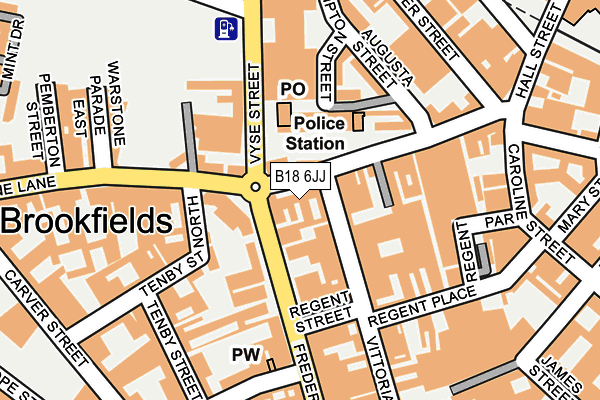 B18 6JJ map - OS OpenMap – Local (Ordnance Survey)