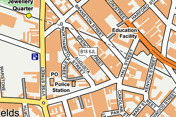 B18 6JL map - OS OpenMap – Local (Ordnance Survey)