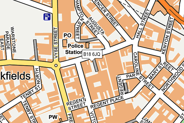 B18 6JQ map - OS OpenMap – Local (Ordnance Survey)