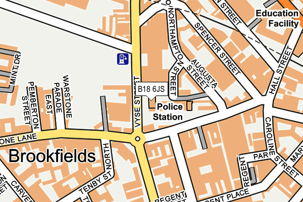 B18 6JS map - OS OpenMap – Local (Ordnance Survey)