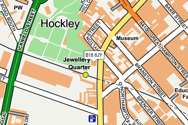 B18 6JY map - OS OpenMap – Local (Ordnance Survey)