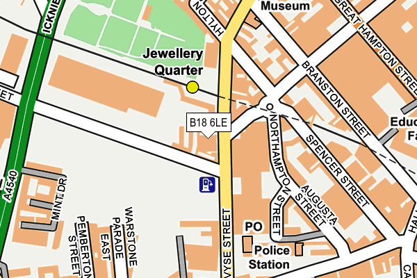 B18 6LE map - OS OpenMap – Local (Ordnance Survey)