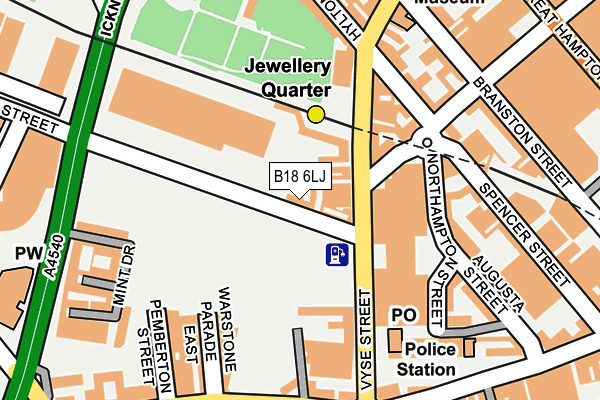 B18 6LJ map - OS OpenMap – Local (Ordnance Survey)