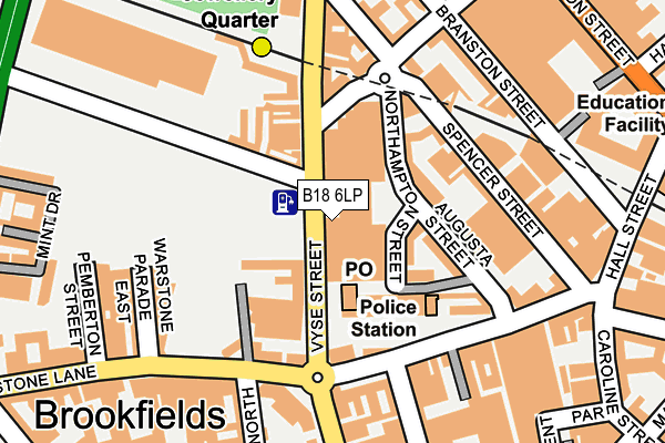 B18 6LP map - OS OpenMap – Local (Ordnance Survey)