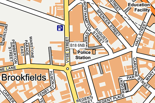 B18 6NB map - OS OpenMap – Local (Ordnance Survey)