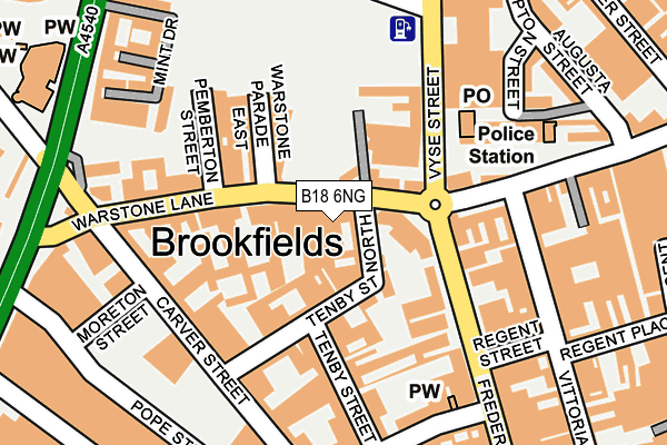 B18 6NG map - OS OpenMap – Local (Ordnance Survey)