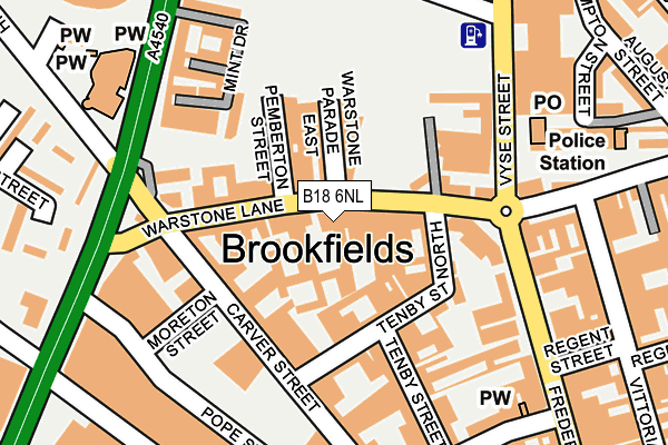 B18 6NL map - OS OpenMap – Local (Ordnance Survey)