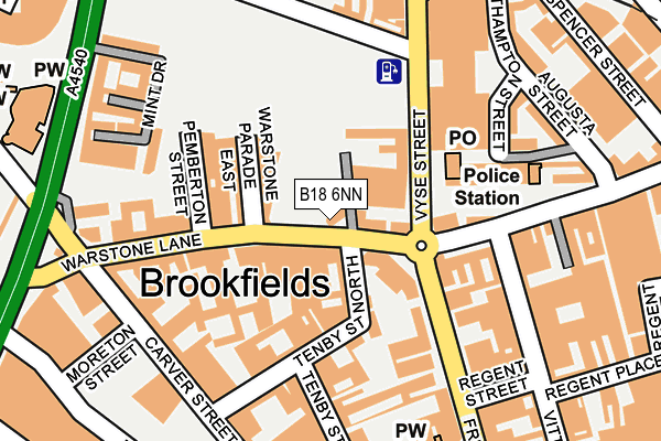 B18 6NN map - OS OpenMap – Local (Ordnance Survey)