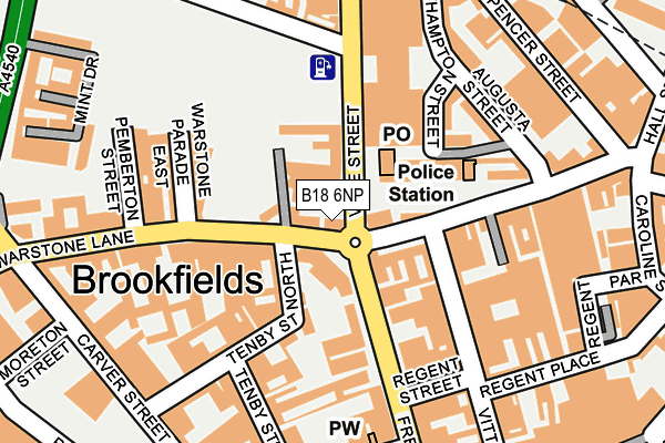 B18 6NP map - OS OpenMap – Local (Ordnance Survey)