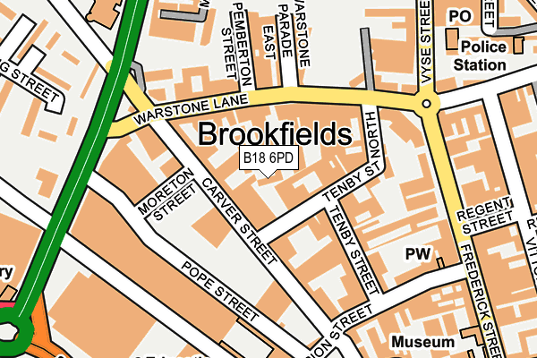 B18 6PD map - OS OpenMap – Local (Ordnance Survey)