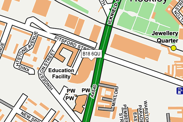 B18 6QU map - OS OpenMap – Local (Ordnance Survey)